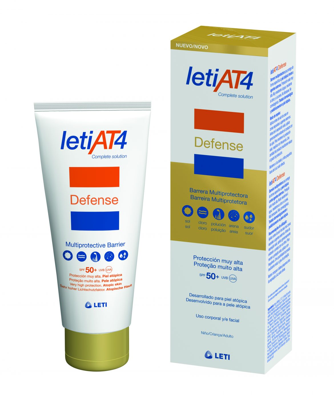 LETIAT4 Defense la revolución para las pieles atópicas LETI crea la primera barrera multi-protectora que protege y repara específicamente la piel atópica frente a agentes externos