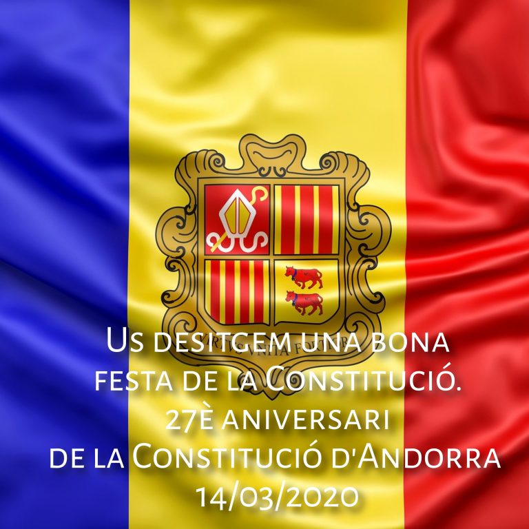 Volem desitjar-vos un feliç dia de la constitució d’Andorra 2020