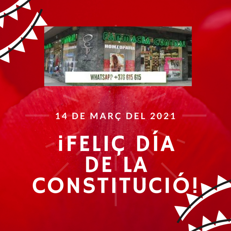 Feliç dia de la Constitució – Farmàcia Central – 14 de març del 2021